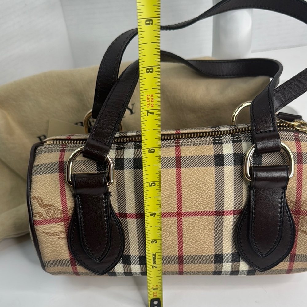 BURBERRY HAYMARKET CHECK BARREL HANDBAG - Picture 13 of 16